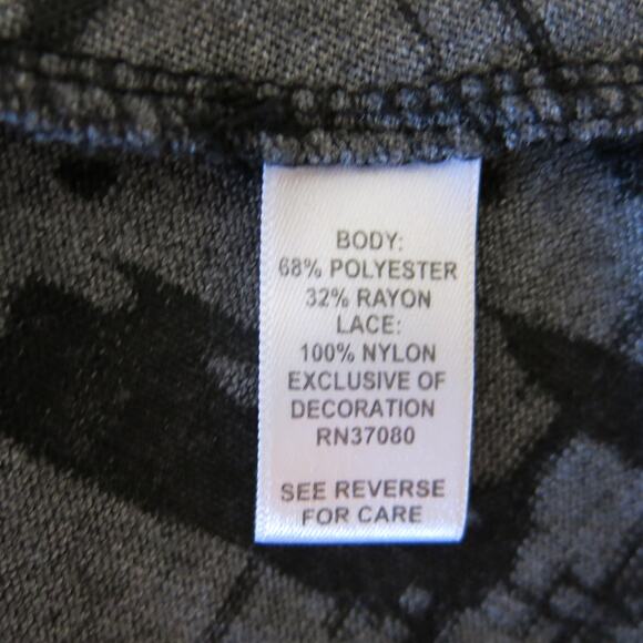 CATO Short Sleeve Top Size 18/20W Plus Lace Envelope Hem Black Gray Casual - Picture 9 of 9